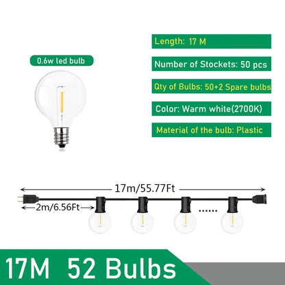 LED G40 Fairy Lights – Street, Patio & Outdoor Event Lighting