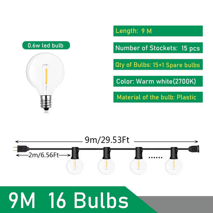 LED G40 Fairy Lights – Street, Patio & Outdoor Event Lighting